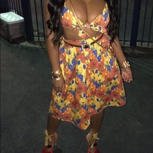 Two Piece Floral Skirt Top